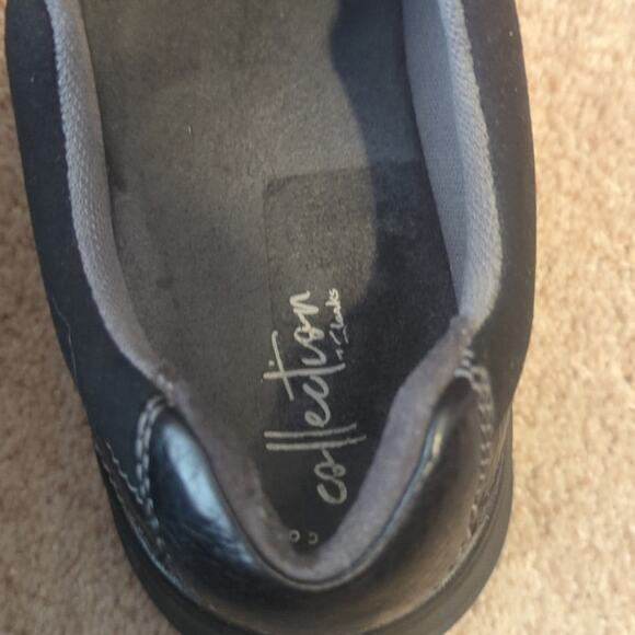 Clarks Collection Cotrell Free Black Oily Leather Pebbled Grain Loafer Men's 11M - Picture 11 of 13